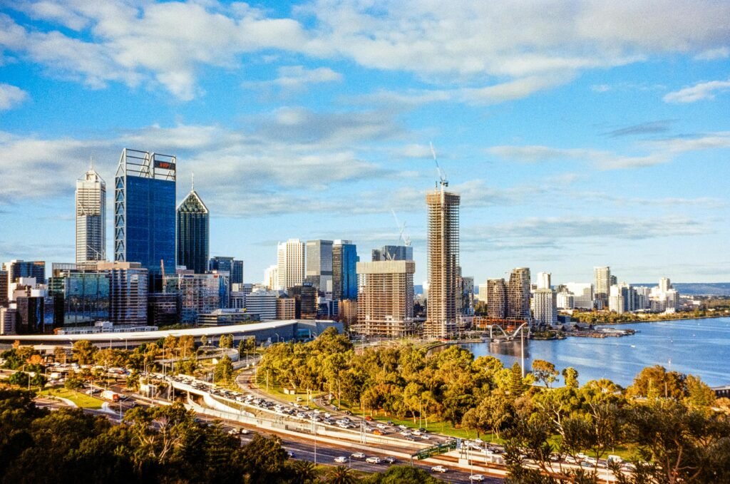 Highway Leading to Downtown of Perth, Western Australia
