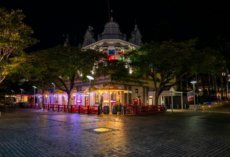 Allgas Building in Brisbane, Australia at Night